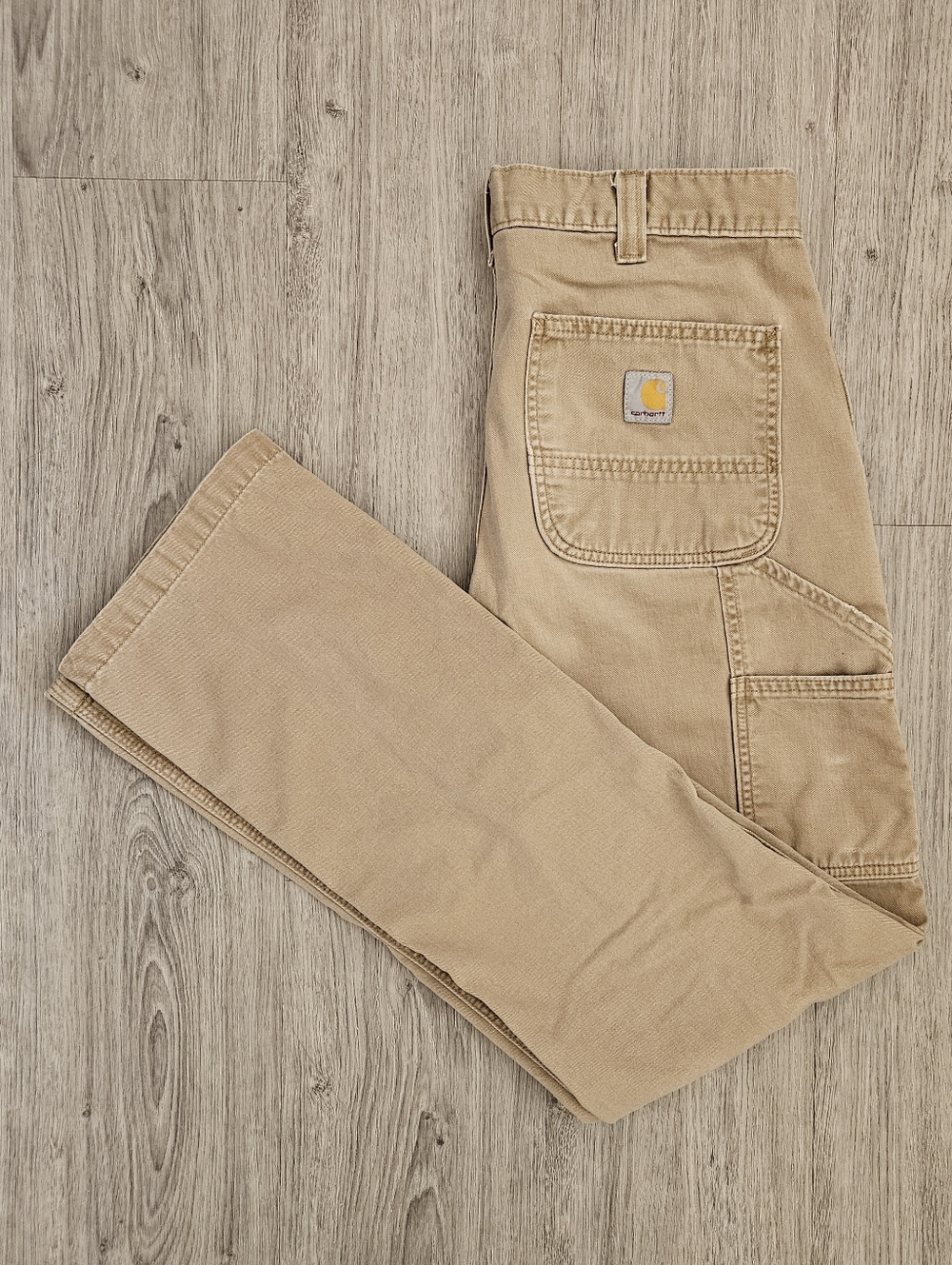 Carhartt Men's Tan 32x34 Canvas Cargo Utility Work Pants